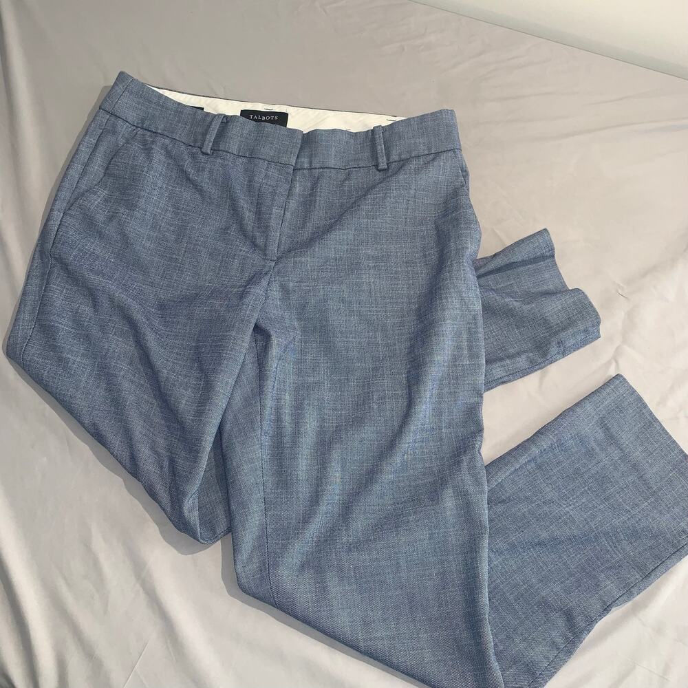 Talbots Hampshire Ankle Pants Women’s Size 10 Blue Gray Stretch Career Office